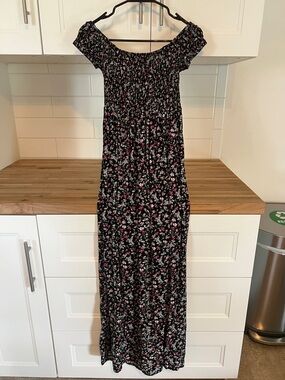 Black floral maxi dress